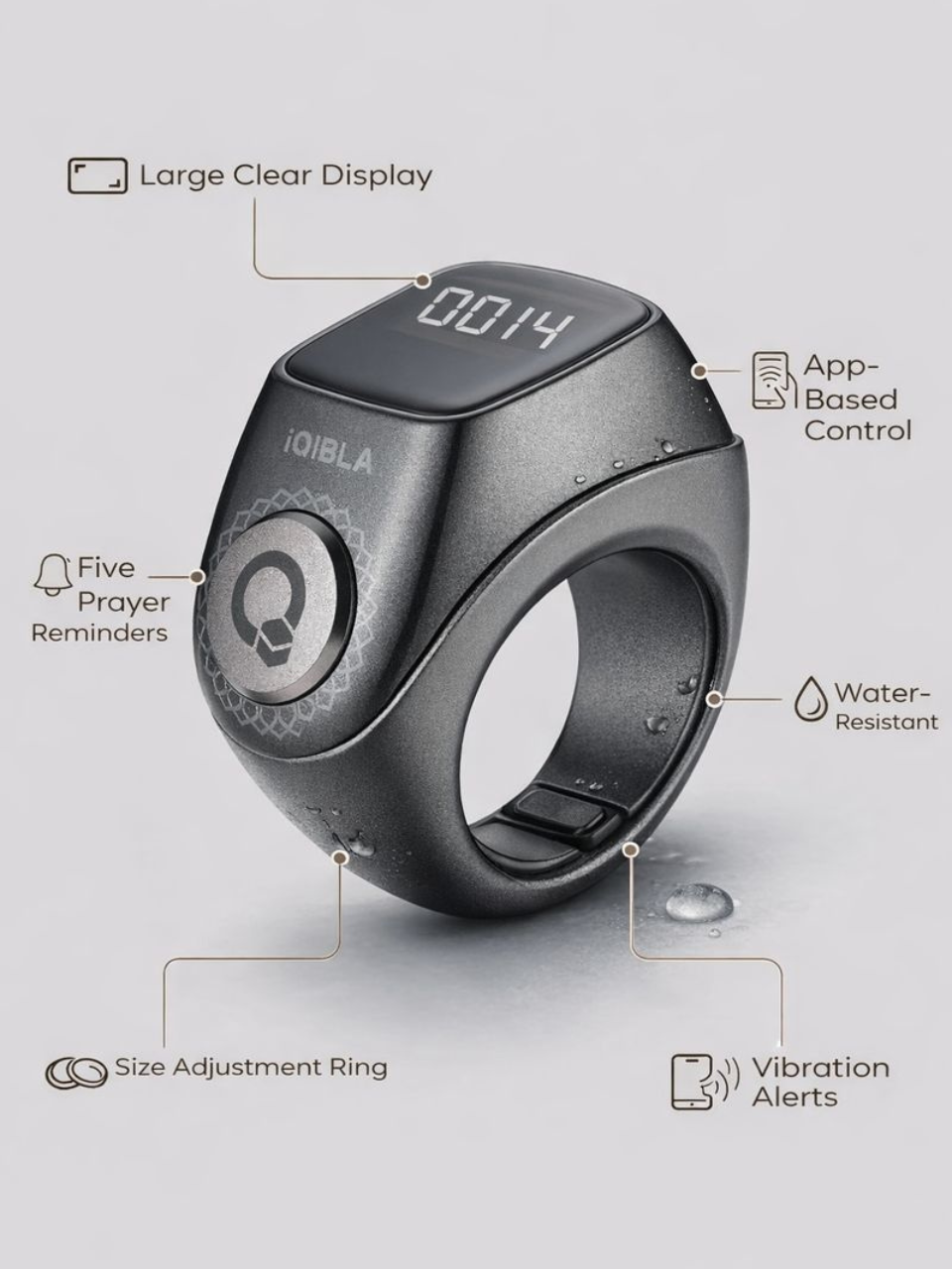 Premium Zikr Ring with Prayer Reminder